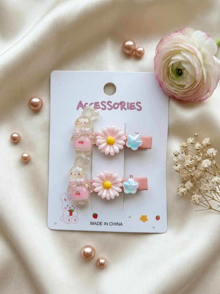 Kostümlü Hayvan Papatya Yıldız Model Soft Renk Çocuk 2'li Pens Toka (5 cm)