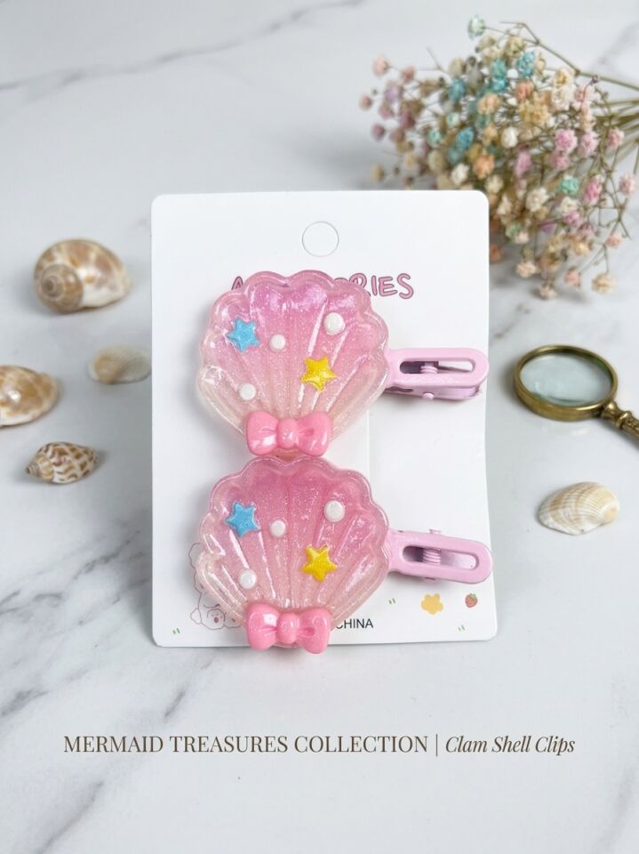 İstiridye Figürlü Çocuk Mika Pens Toka (6 cm)
