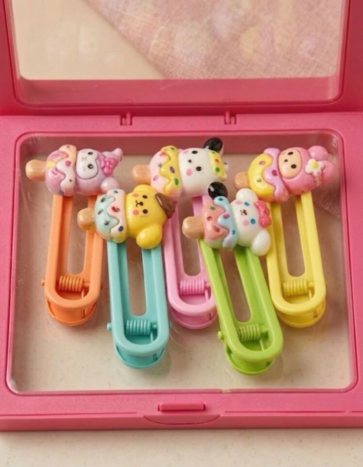 Kuromi Kutulu Model Metal Karışık Renkli 5'li Çocuk Set Toka