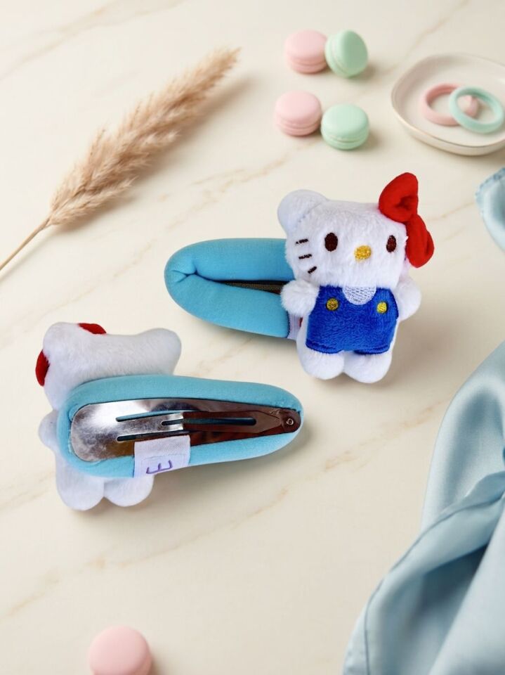 Hello Kitty Figürlü Peluş 10 cm Çocuk Çıt Çıt Toka