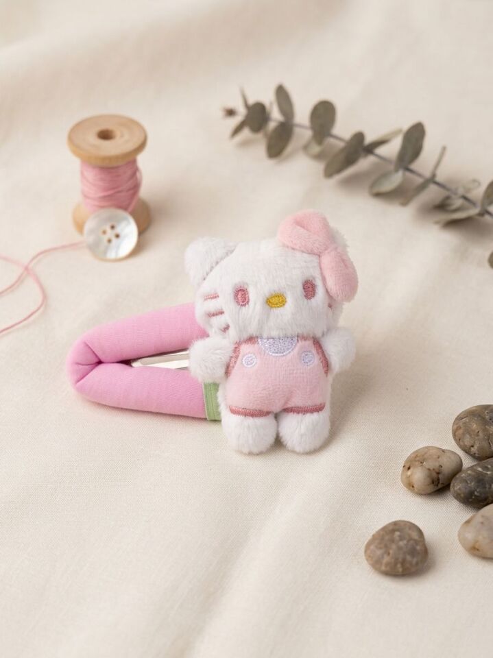 Hello Kitty Figürlü Peluş 10 cm Çocuk Çıt Çıt Toka